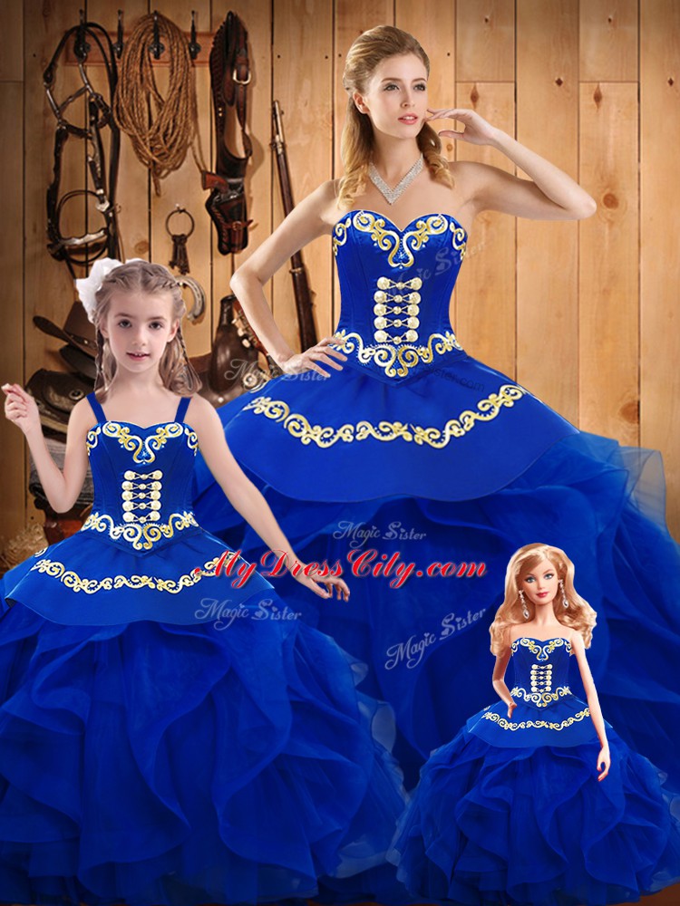 Sleeveless Lace Up Floor Length Ruffles Vestidos de Quinceanera