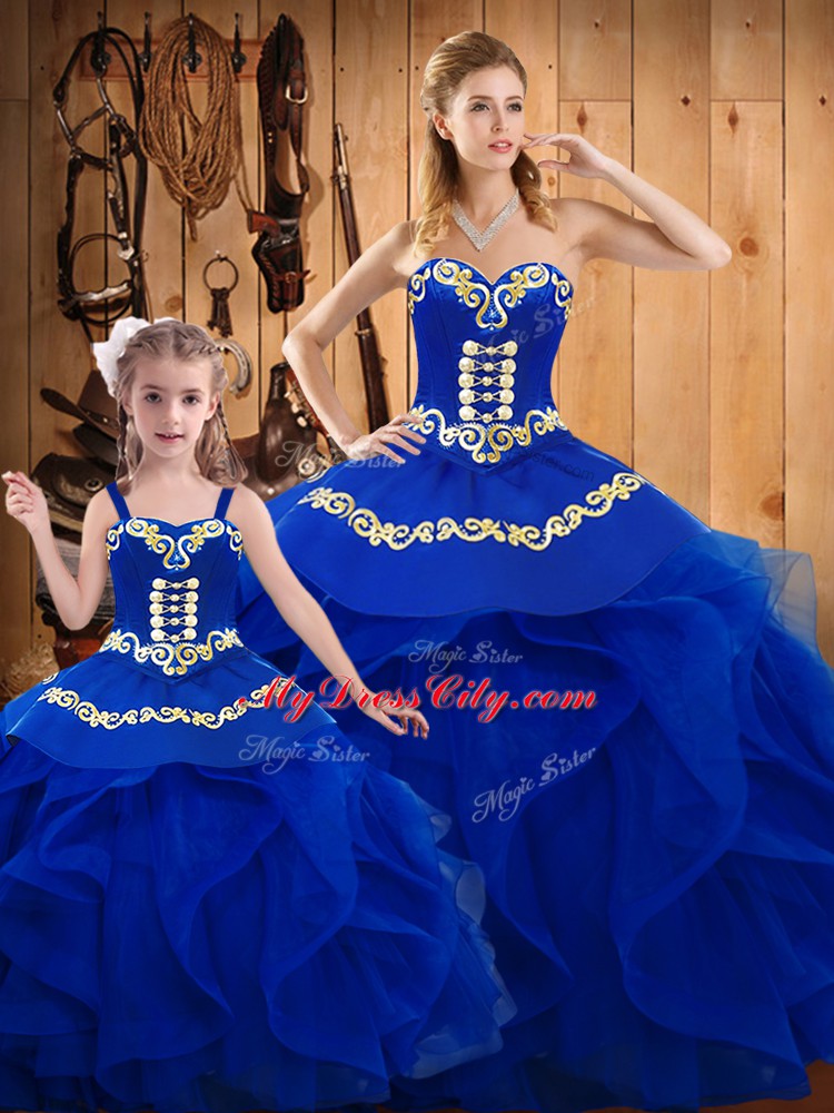 Sleeveless Lace Up Floor Length Ruffles Vestidos de Quinceanera