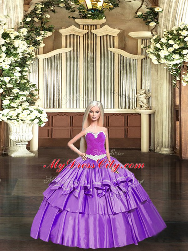 Eggplant Purple Sweetheart Neckline Ruching Quinceanera Dress Sleeveless Lace Up