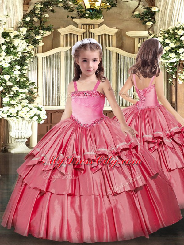 Sleeveless Ruffled Layers Lace Up 15 Quinceanera Dress