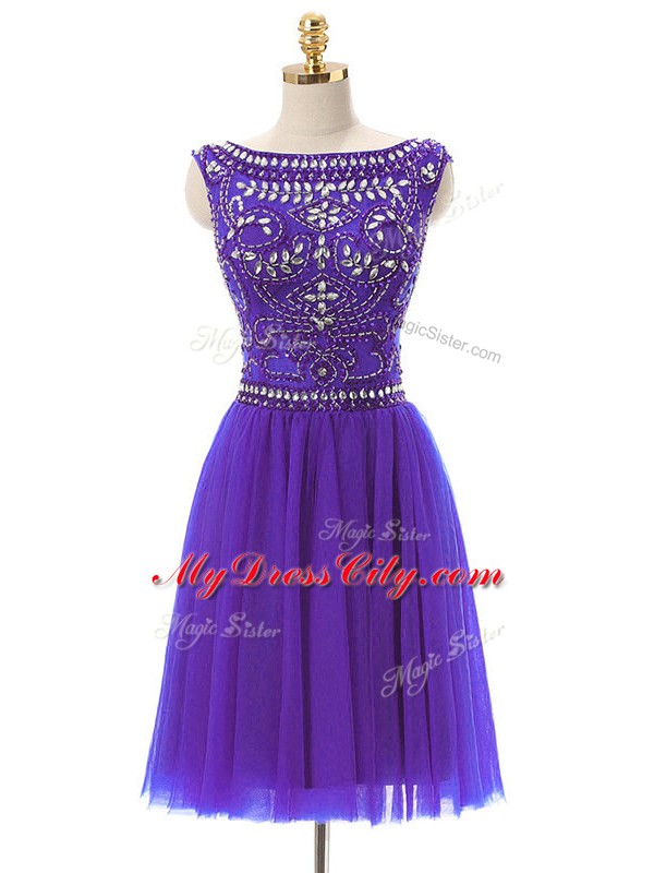 Sleeveless Beading Zipper Prom Party Dress