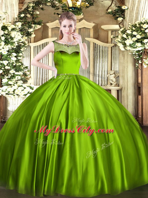 Floor Length Quinceanera Dresses Scoop Sleeveless Zipper