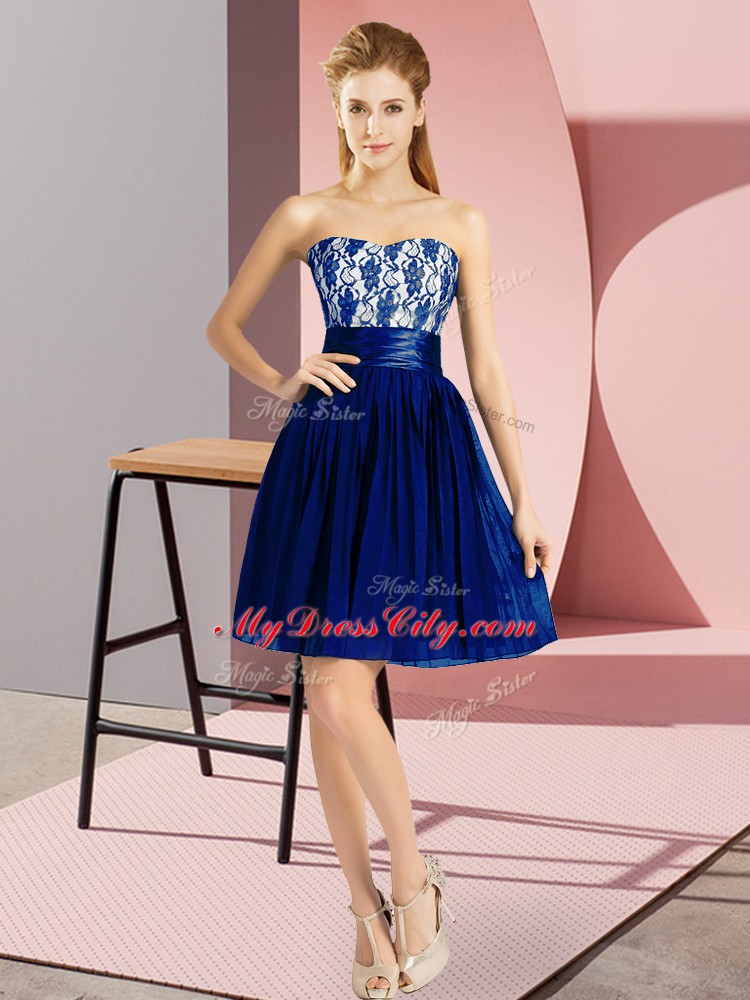 Chiffon Sleeveless Mini Length Homecoming Dress and Lace