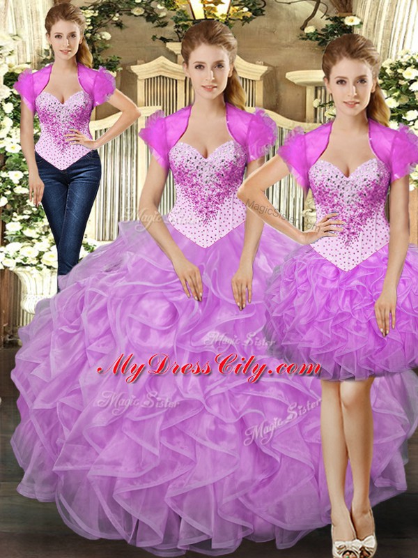 Vintage Straps Sleeveless Tulle Vestidos de Quinceanera Beading and Ruffles Lace Up