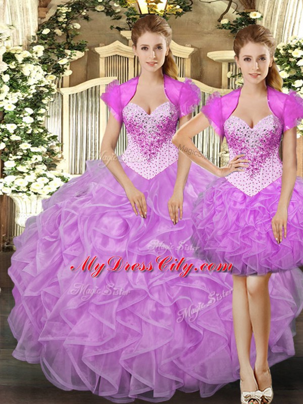 Vintage Straps Sleeveless Tulle Vestidos de Quinceanera Beading and Ruffles Lace Up