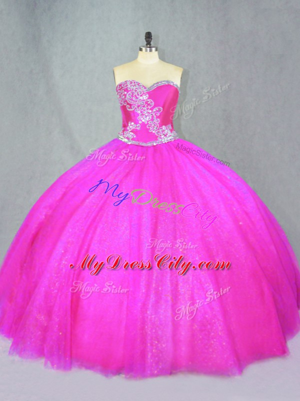 Fashion Sleeveless Beading Lace Up Quinceanera Gown