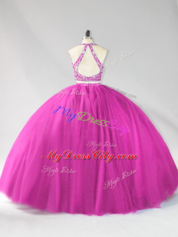 Ideal Sleeveless Beading Backless Sweet 16 Dress