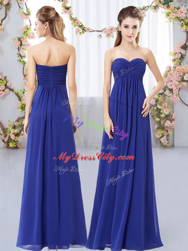 On Sale Royal Blue Sleeveless Chiffon Zipper Bridesmaid Dresses for Wedding Party