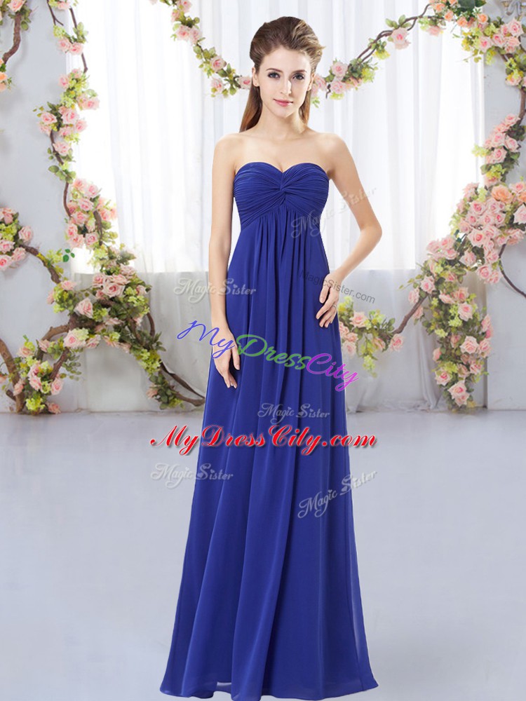 On Sale Royal Blue Sleeveless Chiffon Zipper Bridesmaid Dresses for Wedding Party