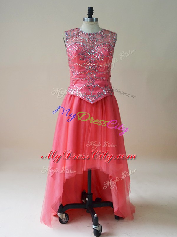 Tulle Sleeveless Prom Dress and Beading