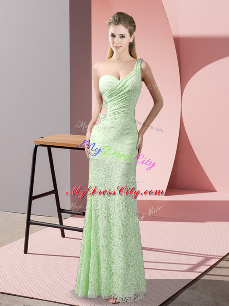 Most Popular Sleeveless Beading and Lace Floor Length Evening Outfits