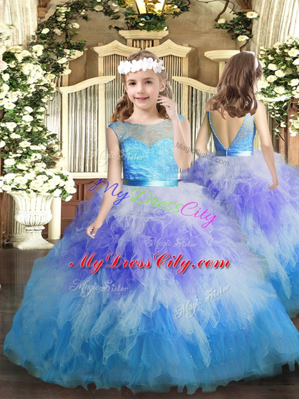 Floor Length Ball Gowns Sleeveless Multi-color 15 Quinceanera Dress Backless