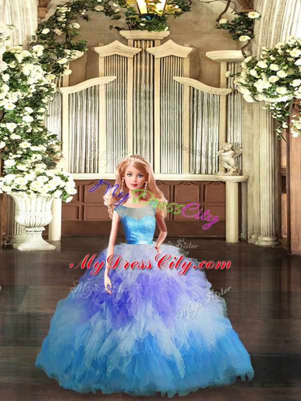 Floor Length Ball Gowns Sleeveless Multi-color 15 Quinceanera Dress Backless