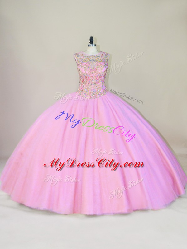 Low Price Sleeveless Beading Lace Up Quinceanera Dresses