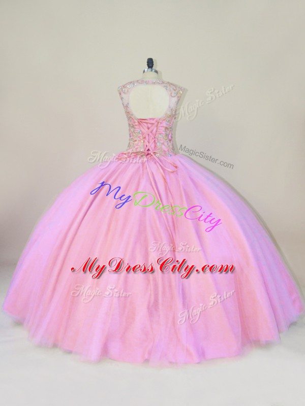 Low Price Sleeveless Beading Lace Up Quinceanera Dresses