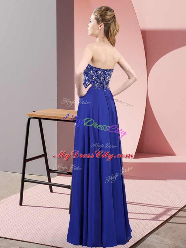 Eye-catching Sleeveless Beading Zipper Prom Gown