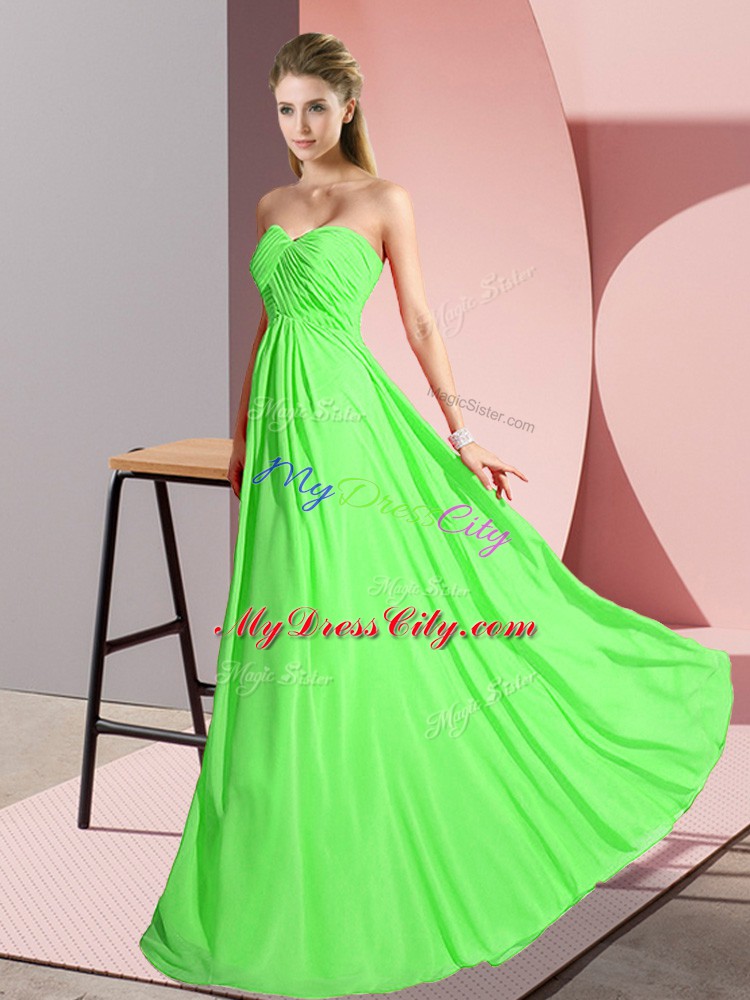 Custom Made Chiffon Sleeveless Floor Length Cocktail Dresses and Ruching