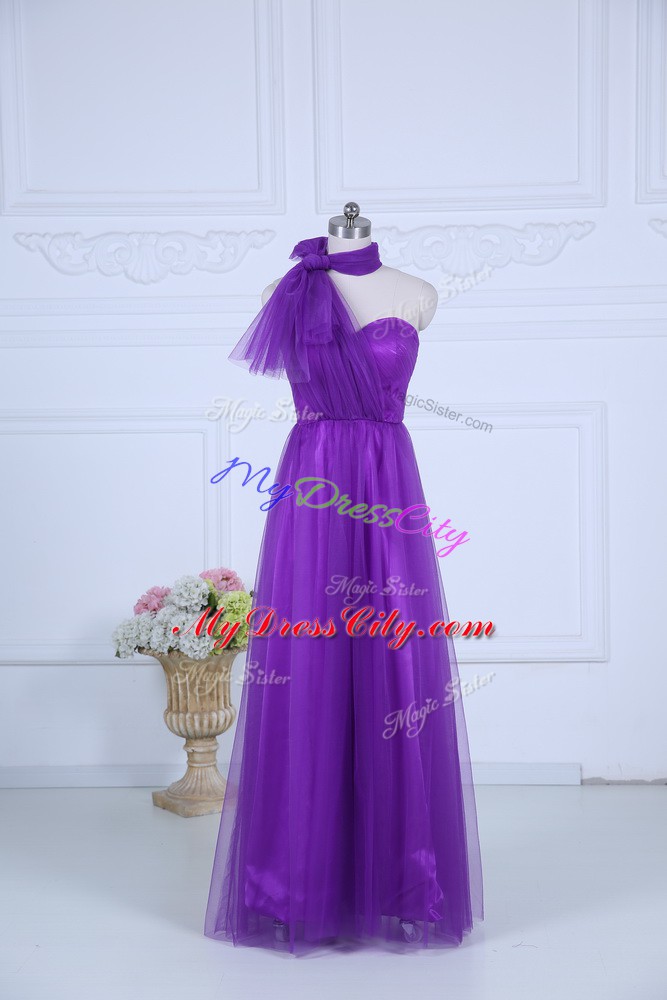 On Sale Eggplant Purple Sleeveless Tulle Zipper Dama Dress for Quinceanera for Wedding Party