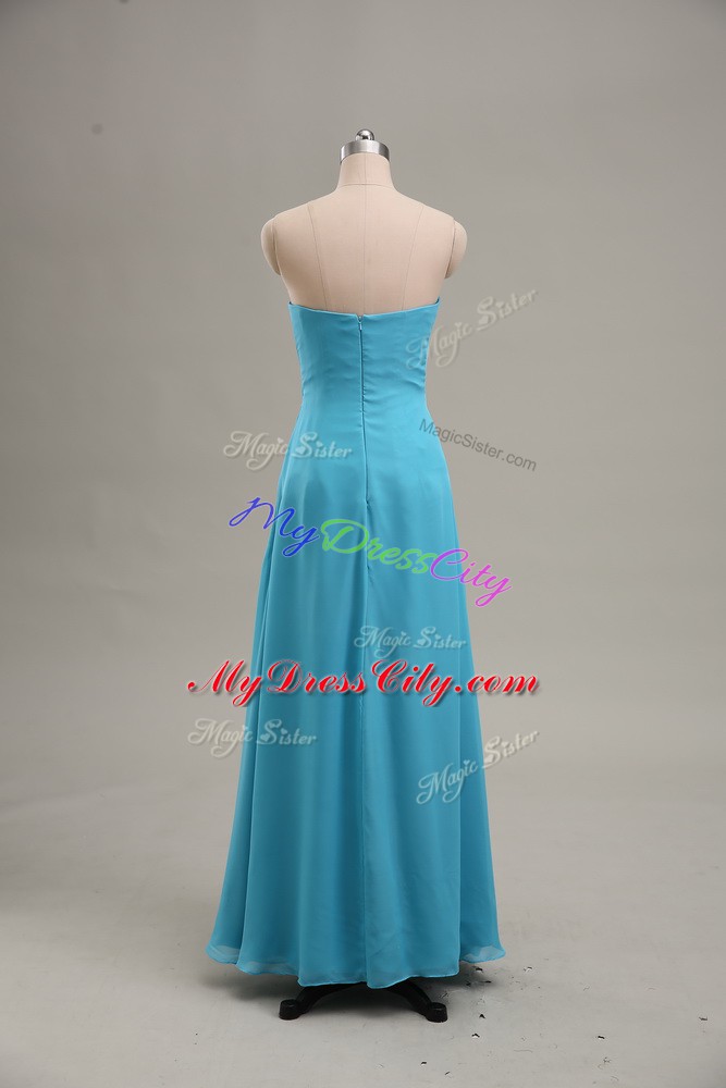 Strapless Sleeveless Chiffon Formal Dresses Hand Made Flower Zipper