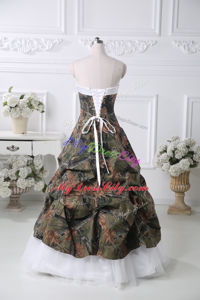 Stylish Multi-color Taffeta Lace Up Sweetheart Sleeveless Prom Dress Court Train Pick Ups