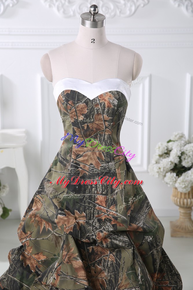 Stylish Multi-color Taffeta Lace Up Sweetheart Sleeveless Prom Dress Court Train Pick Ups