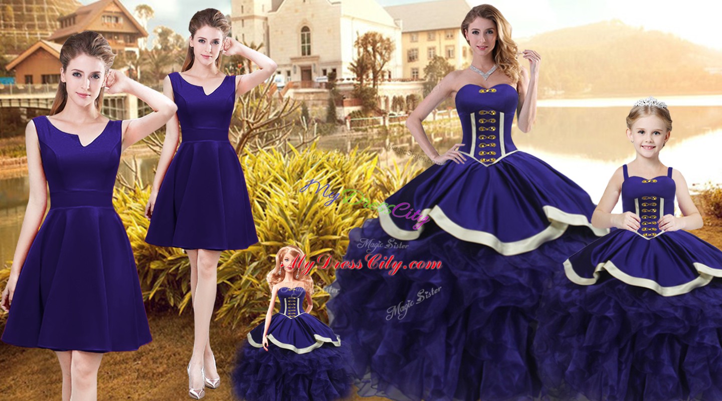 Sleeveless Lace Up Floor Length Ruffles Sweet 16 Dress