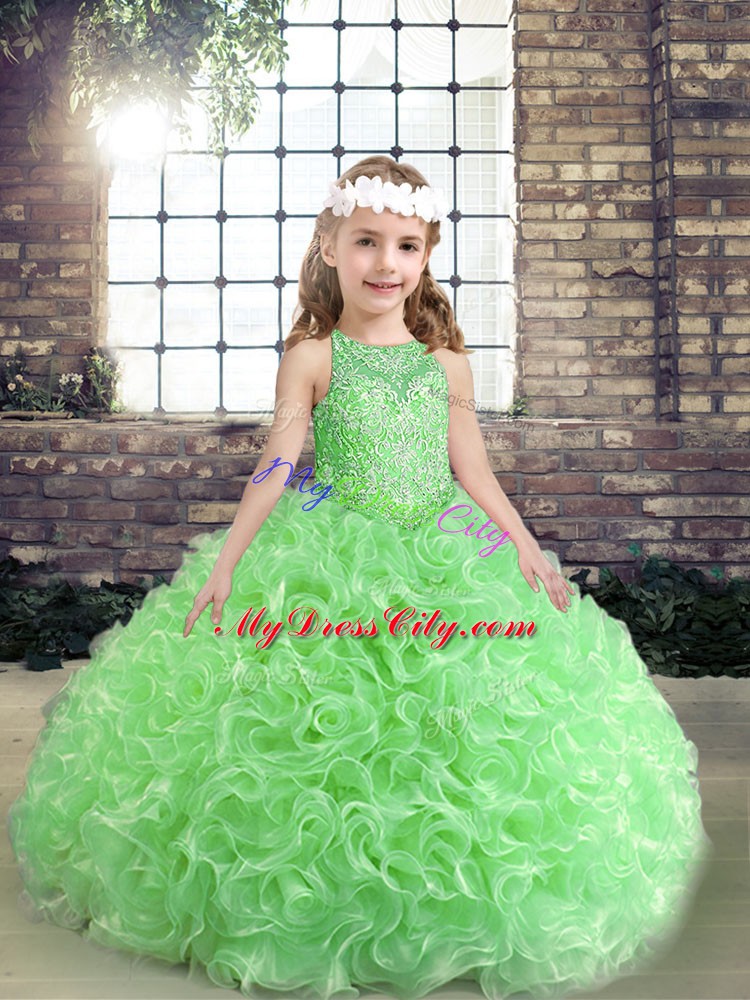 Best Scoop Lace Up Beading Pageant Dresses Sleeveless