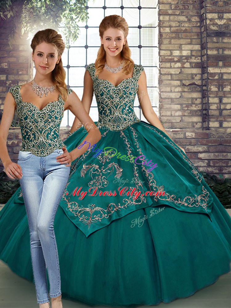 Sleeveless Beading and Embroidery Lace Up Quinceanera Dress