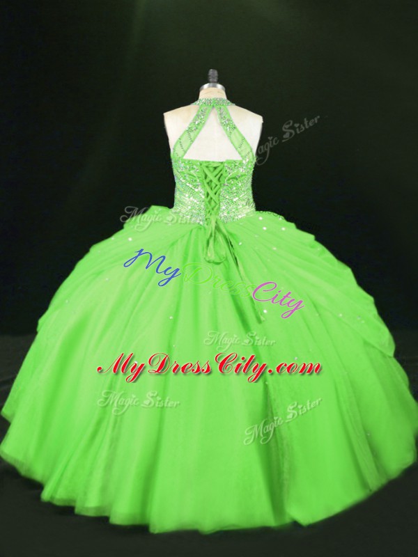 Luxury Sleeveless Tulle Lace Up 15 Quinceanera Dress for Sweet 16 and Quinceanera