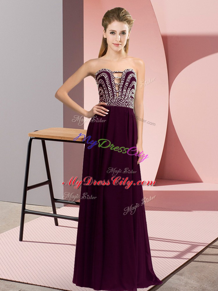 Glamorous Sleeveless Beading Lace Up Juniors Evening Dress