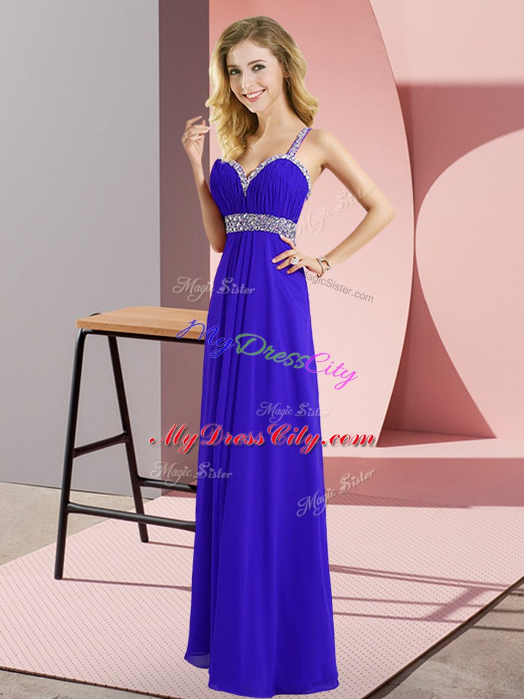 Artistic Chiffon Sleeveless Floor Length and Beading