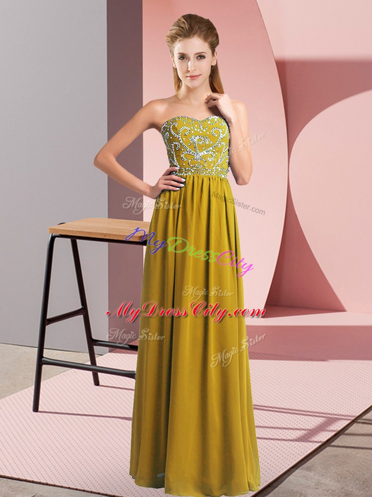 Chiffon Sleeveless Floor Length and Beading