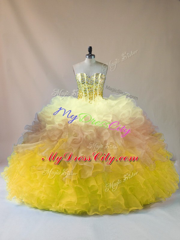 Clearance Floor Length Multi-color Sweet 16 Dress Sweetheart Sleeveless Lace Up