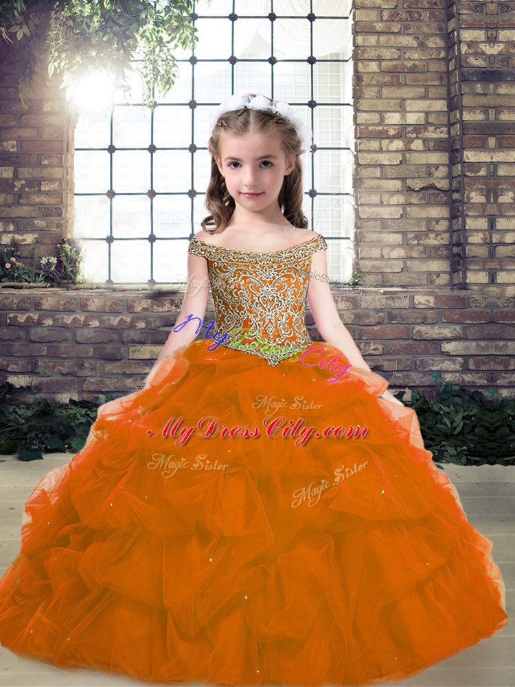 Sleeveless Beading Lace Up Pageant Dress for Teens