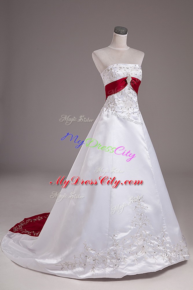 Exceptional Ball Gowns Sleeveless White Wedding Dresses Brush Train Lace Up