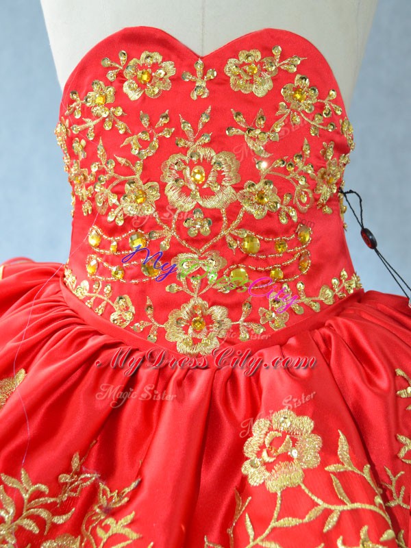 Latest Sleeveless Embroidery and Ruffled Layers Lace Up Little Girls Pageant Gowns