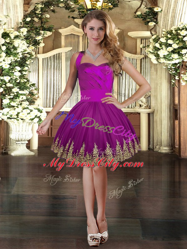 Floor Length Three Pieces Sleeveless Fuchsia Vestidos de Quinceanera Lace Up