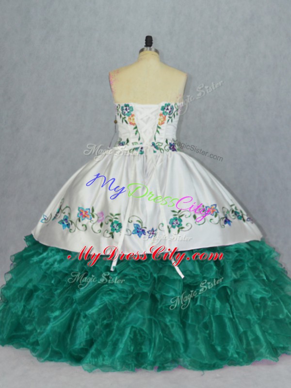 Floor Length Ball Gowns Sleeveless Turquoise Vestidos de Quinceanera Lace Up