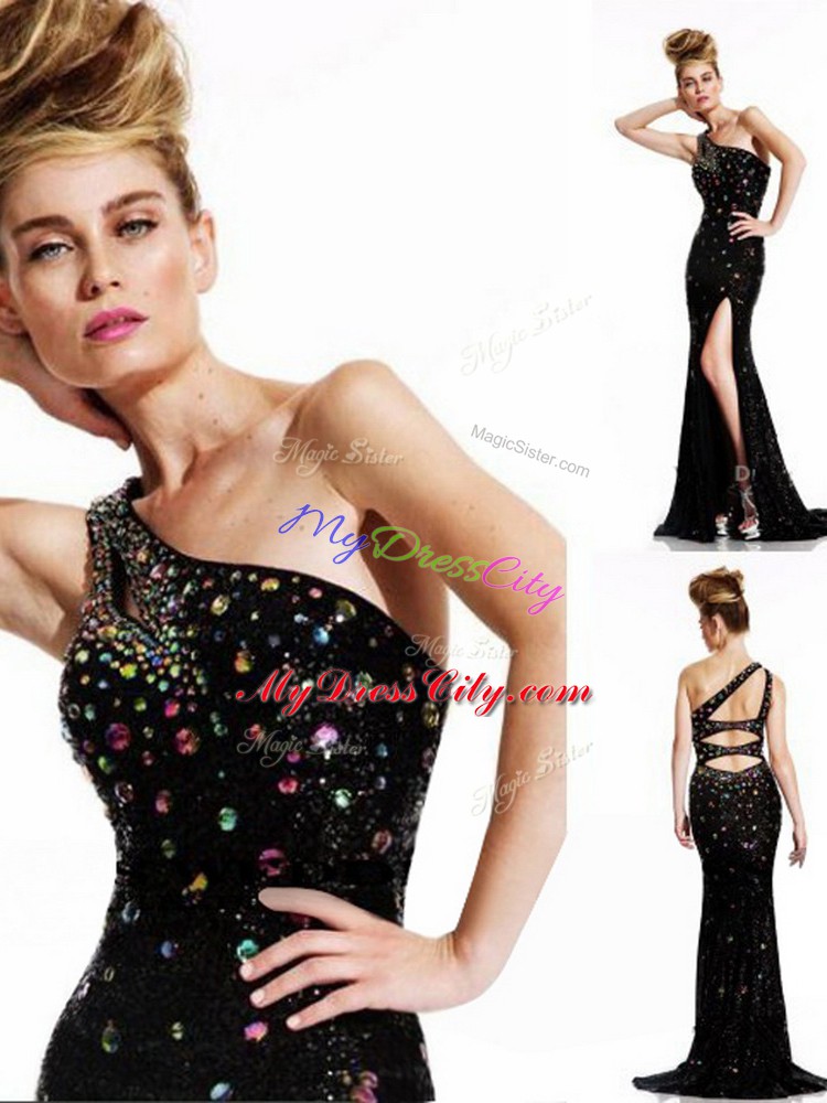 On Sale Sleeveless Pageant Dress Womens Brush Train and Beading