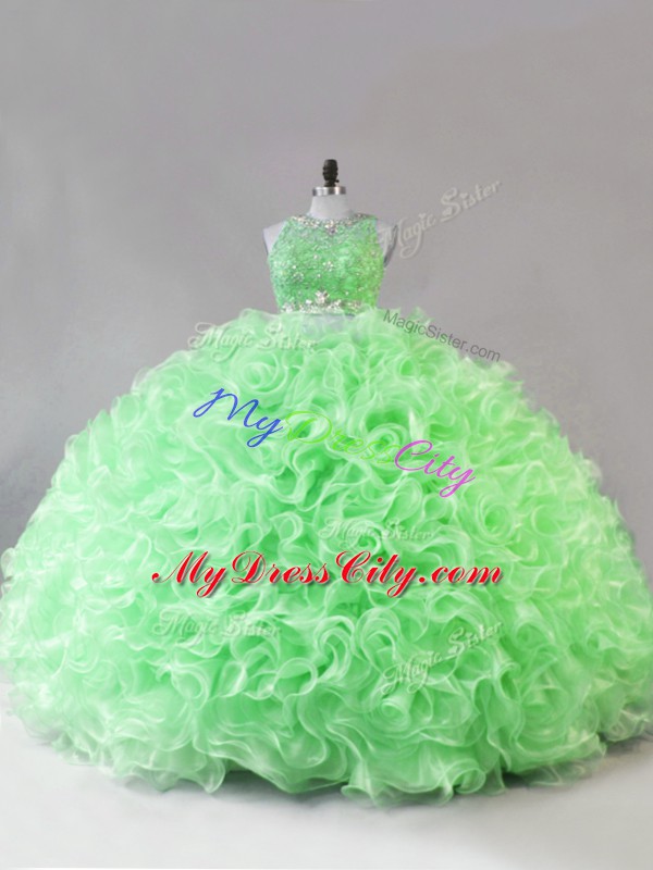 Floor Length Zipper Sweet 16 Dress for Sweet 16 and Quinceanera with Beading