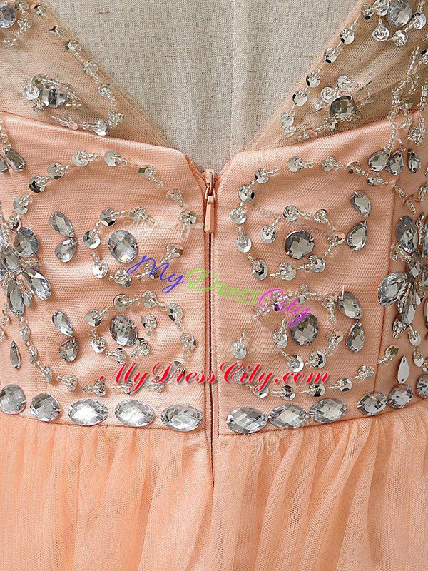 Fancy Sleeveless Beading Zipper Homecoming Dress Online