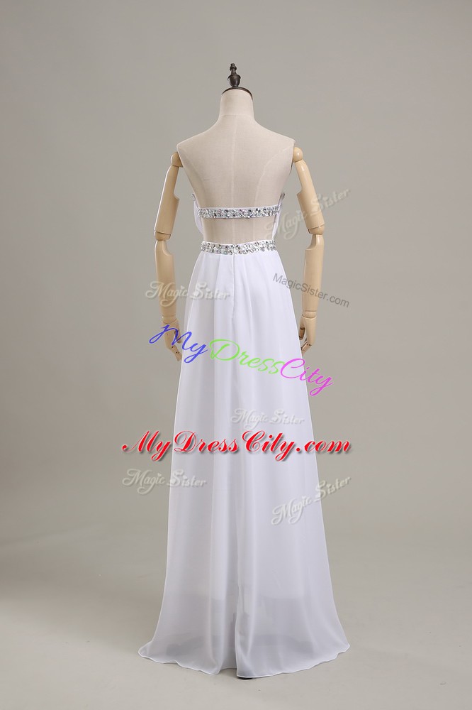 Luxury White Bridal Gown Wedding Party with Beading Strapless Sleeveless Backless