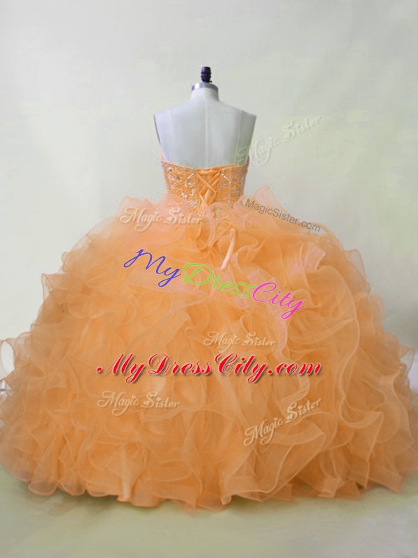 Amazing Sleeveless Beading and Ruffles Lace Up Quinceanera Dresses