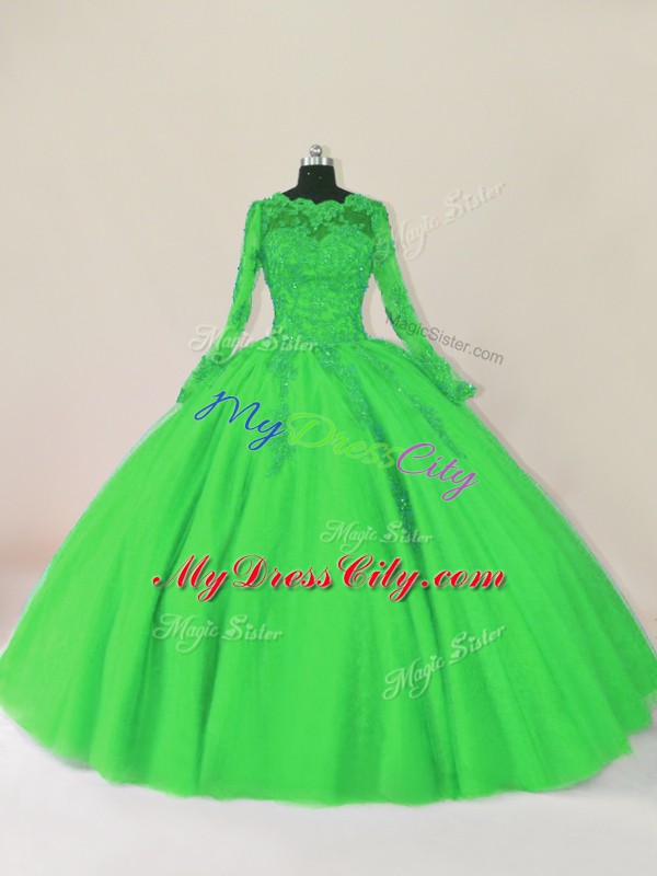 Comfortable Long Sleeves Lace Zipper Quinceanera Dress