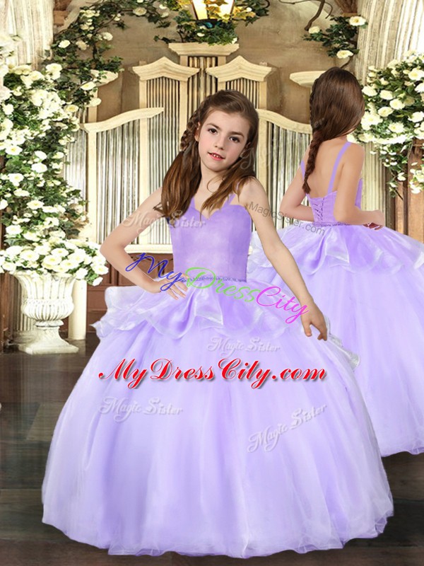 Clearance Lavender Lace Up Sweetheart Beading Ball Gown Prom Dress Organza Sleeveless