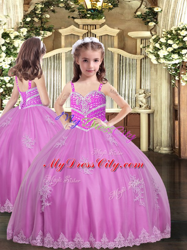 Top Selling Sweetheart Sleeveless Lace Up Quinceanera Dress Lilac Tulle