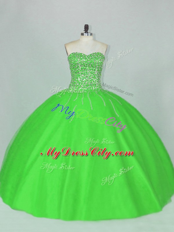 Floor Length Ball Gowns Sleeveless Green Sweet 16 Quinceanera Dress Lace Up