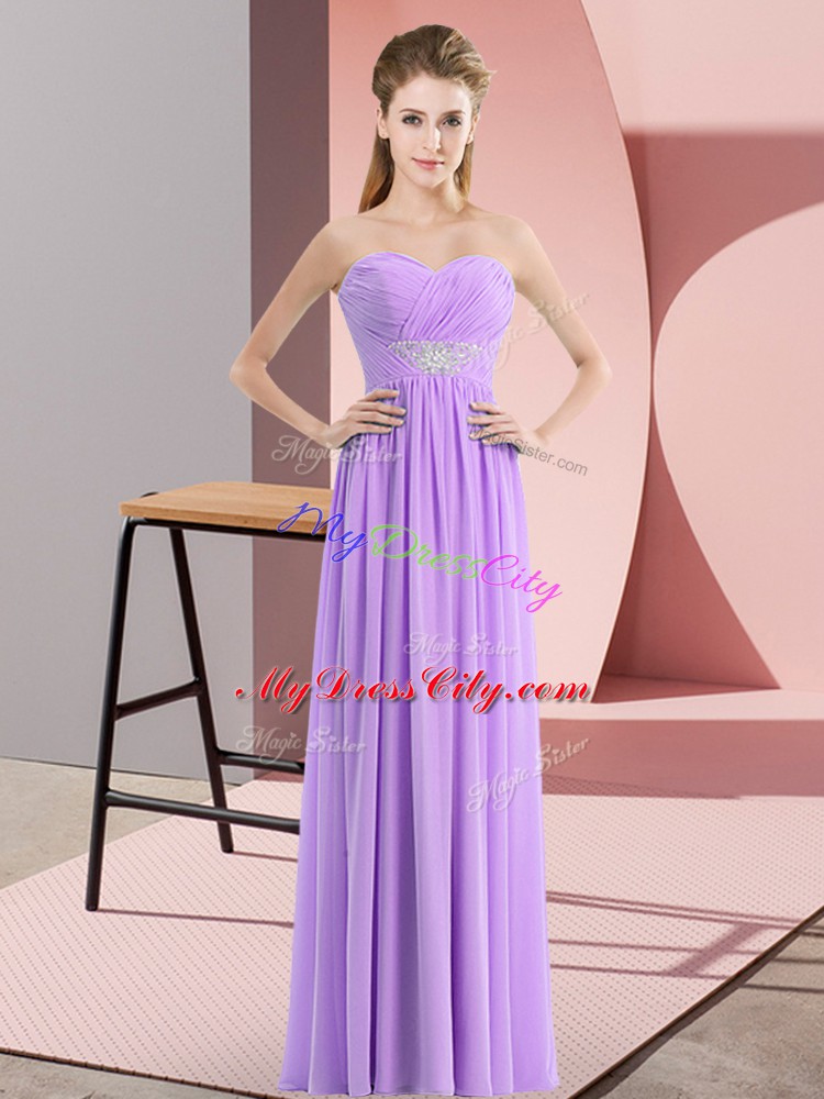 Graceful Lavender Prom Dresses Prom and Party with Beading Sweetheart Sleeveless Zipper