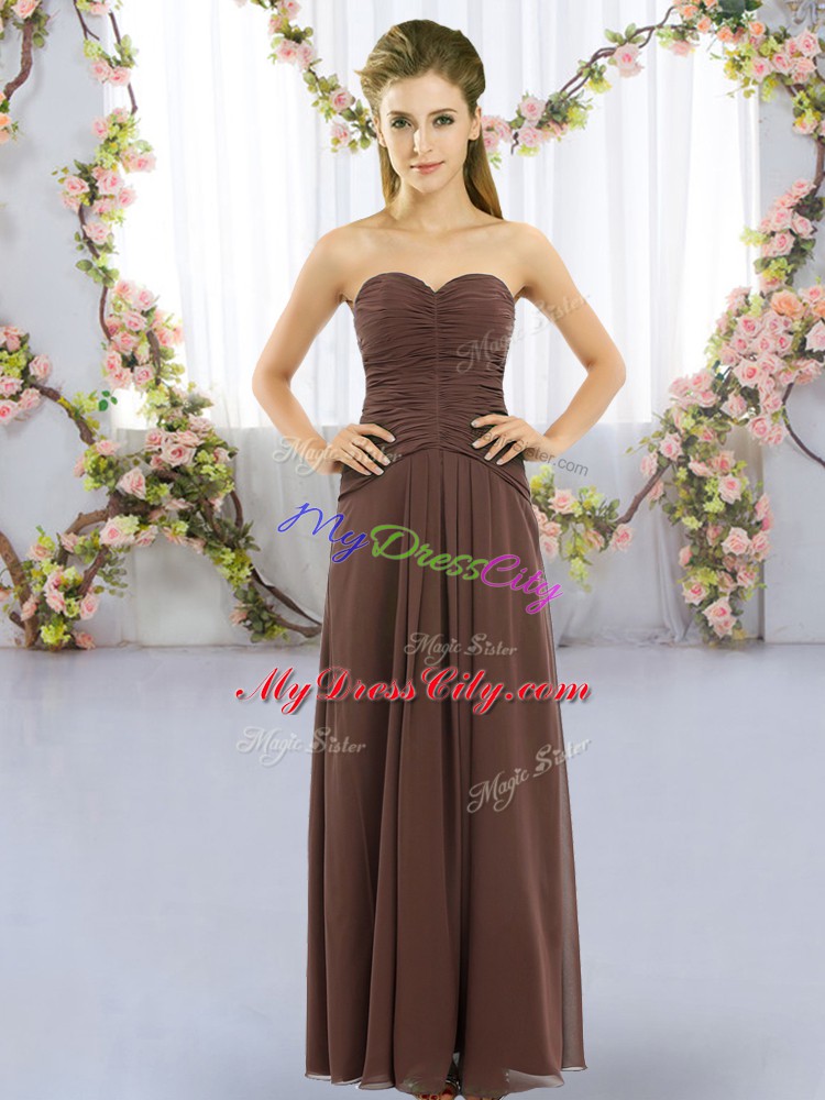 Sleeveless Ruching Lace Up Bridesmaid Gown