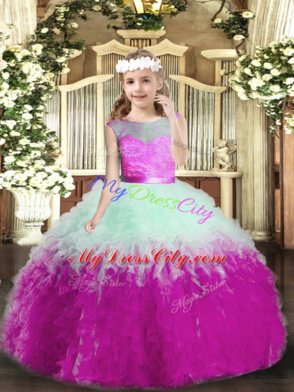 Top Selling Floor Length Ball Gowns Sleeveless Multi-color Little Girl Pageant Gowns Backless